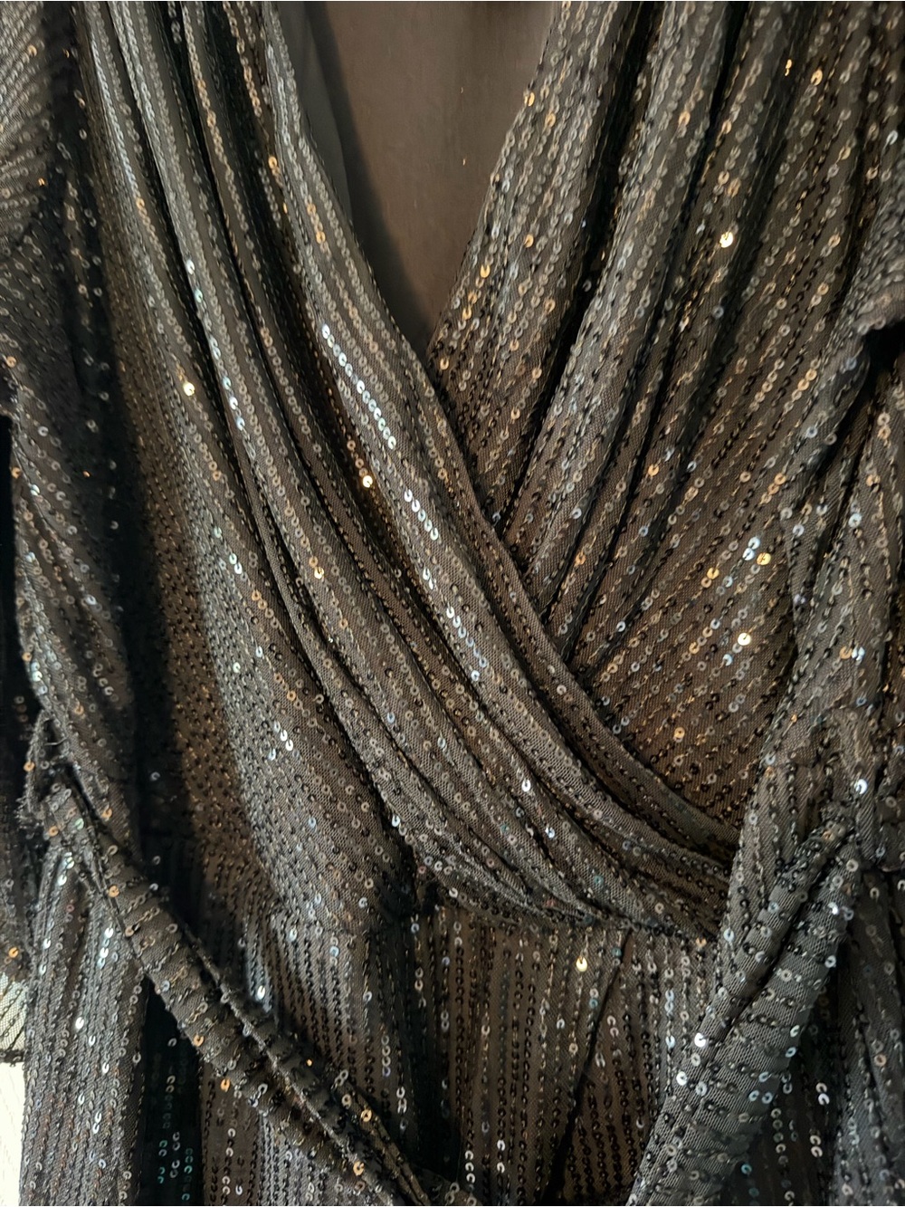 City Chic Paige Sequin Faux Wrap Midi Dress - Picture 4 of 7